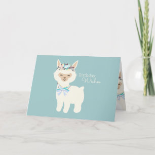 Alpaca Birthday Lundny Birthday Hälsning Helgkort