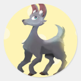 Alpaca Bunny - Ultimate Grått/Belysning Runt Klistermärke