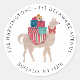 Alpaca Cute Hand-Illustrated Adress Runt Klistermärke