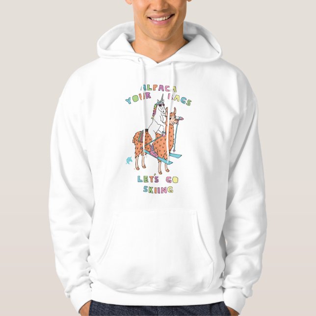 Alpaca dina väskor, låt oss gå och hoppa över Unic Hoodie (Framsida)