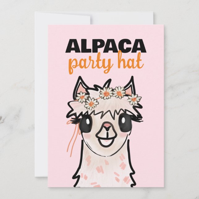 Alpaca Fiesta, andra födelsedagen Inbjudningar (Framsida)