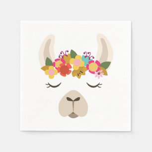 Alpaca & Flowers Mönster Pappersservett