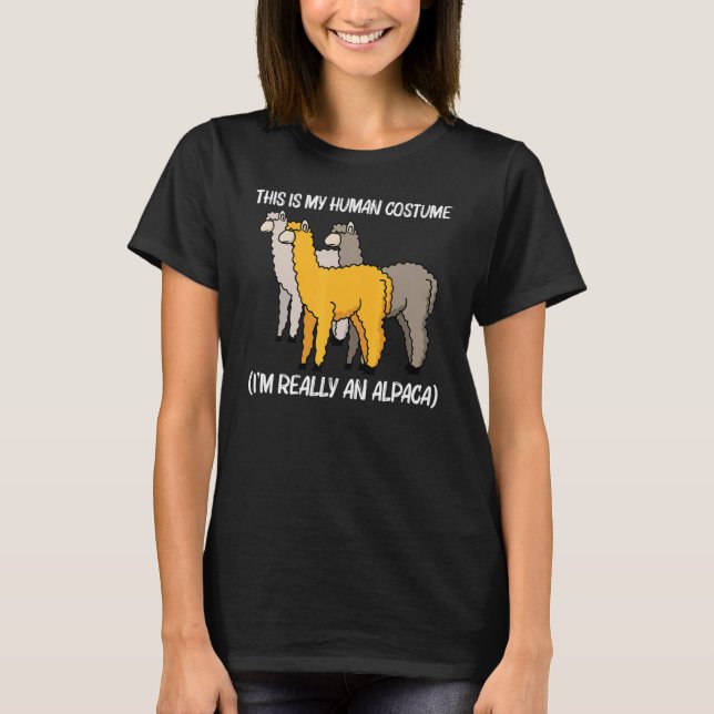 Alpaca För manar kvinnor kamelid däggdjur T Shirt (Framsida)