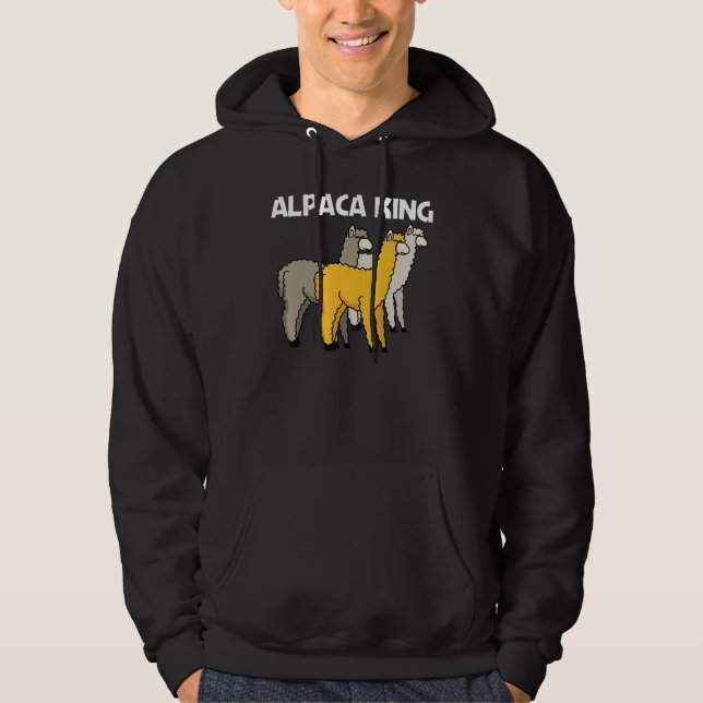 Alpaca For Men Dad Camelid Mammal Animal Hoodie (Framsida)