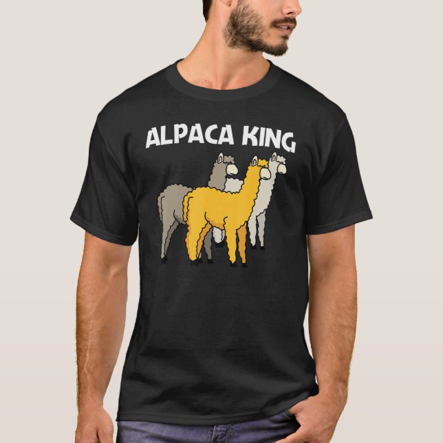 Alpaca For Men Dad Camelid Mammal Animal T Shirt (Framsida)