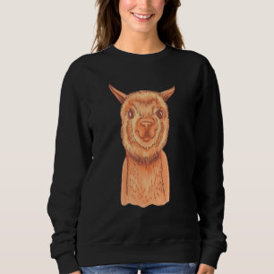 Alpaca grinning i bruna för Llama Fläkt T Shirt