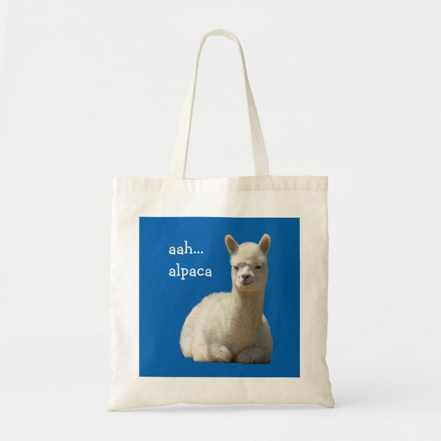 Alpaca hänger lös aah alpaca tygkasse (Framsidan)