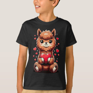Alpaca Holding Heart Valentine Day Cute Llama Va T Shirt