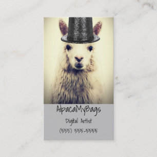 Alpaca i en teofat visitkort