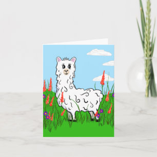 Alpaca i fält i Lupine Kort