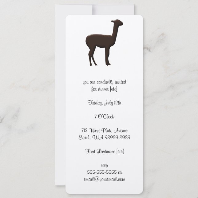 Alpaca Inbjudningar (Framsida)