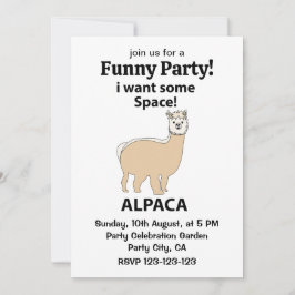 Alpaca Jag vill ha lite ledigt utrymme Alpaca Inbjudningar