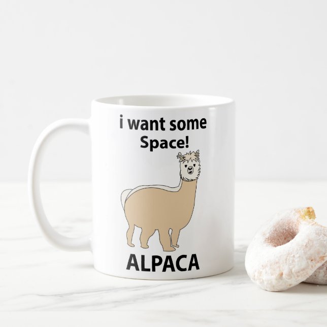 Alpaca Jag vill ha lite ledigt utrymme Alpaca Kaffemugg (Med munk)