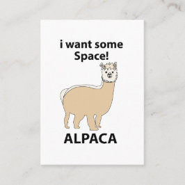Alpaca Jag vill ha lite ledigt utrymme Alpaca Visitkort