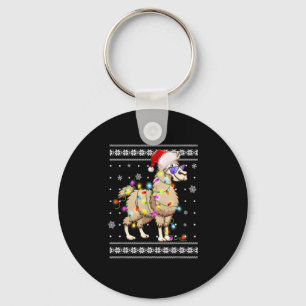 Alpaca jul Ljus Ugly Julafton Sweater Santa Ha Nyckelring