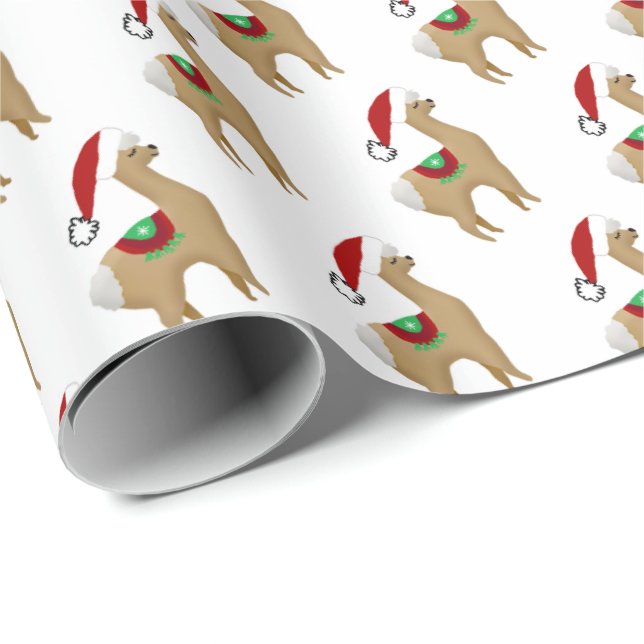 Alpaca-julklapp Papper Presentpapper (Rullad Hörn)