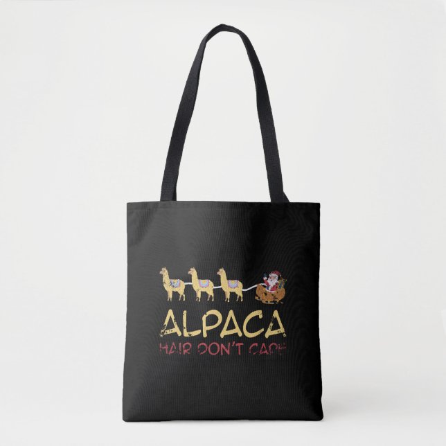 Alpaca Jultomten Jul Alpaca Lama Tygkasse (Framsida)