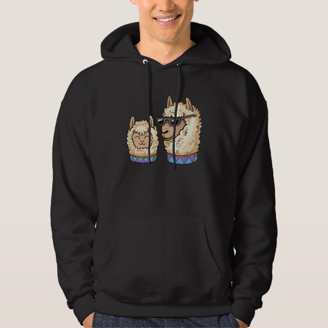 Alpaca Kid & Alpaca Dad Hoodie (Framsida)
