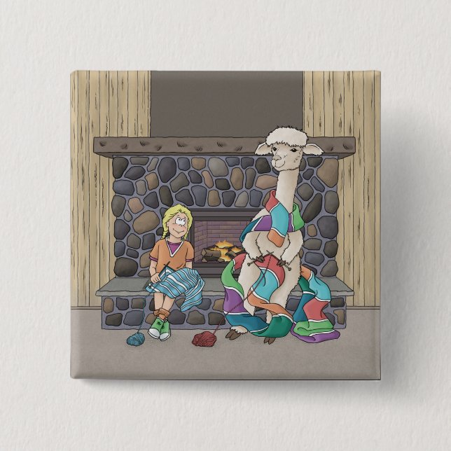 Alpaca Knitting Knapp (Framsida)