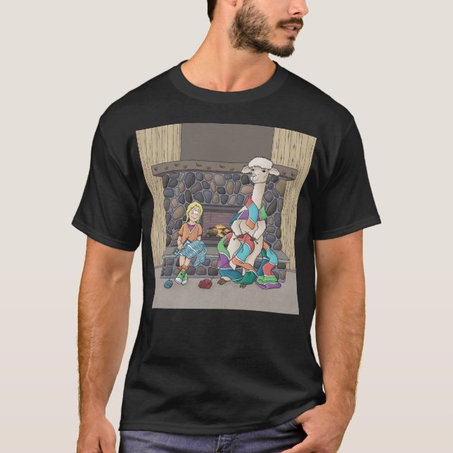 Alpaca Knitting T Shirt (Framsida)
