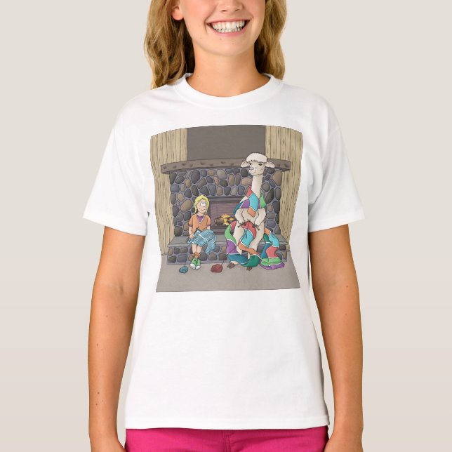 Alpaca Knitting T Shirt (Framsida)