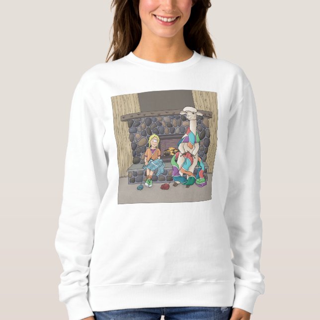 Alpaca Knitting T Shirt (Framsida)