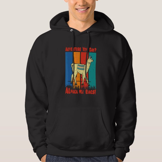 Alpaca Lama Äventyr Hoodie (Framsida)