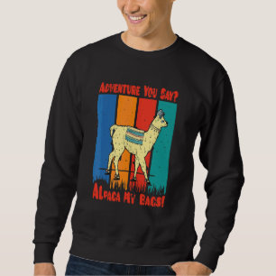 Alpaca Lama Äventyr Lång Ärmad Tröja