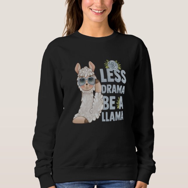 alpaca llama animal  quote less drama t shirt (Framsida)
