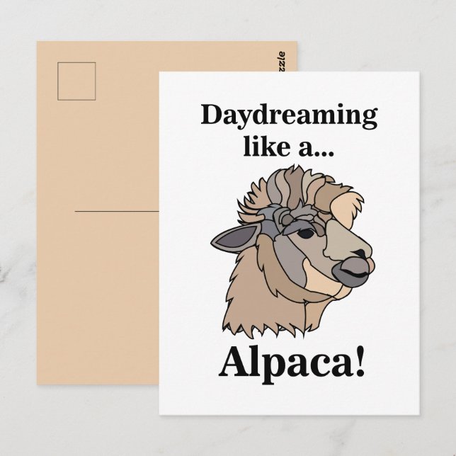 Alpaca Llama Funny Animal Vykort (Fram/baksida)