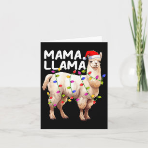 Alpaca Llama Julafton Lighting Santa Hat Mamma Lla Kort