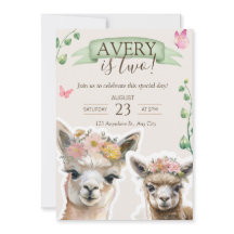 Alpaca llama Kid Birthday | Inbjudan till babyvisn