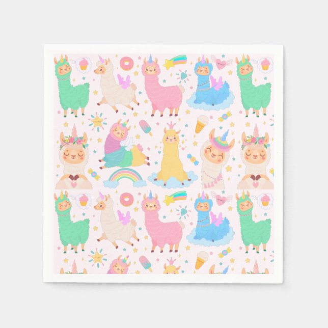 Alpaca/Llama Napkins Pappersservett (Framsidan)