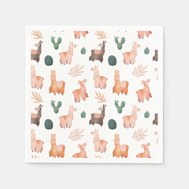 Alpaca/Llama Napkins Pappersservett (Framsidan)