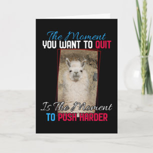 Alpaca Llama - Push Harder Encouragement Kort
