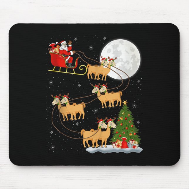 Alpaca Llama Santa Sleigh Flying Funny Magical Chr Musmatta (Framsidan)