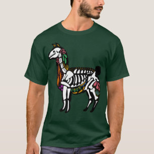 Alpaca Llama Skeleton, Halloween T Shirt