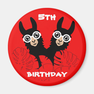 Alpaca llama Twillingar födelsedag Magnet