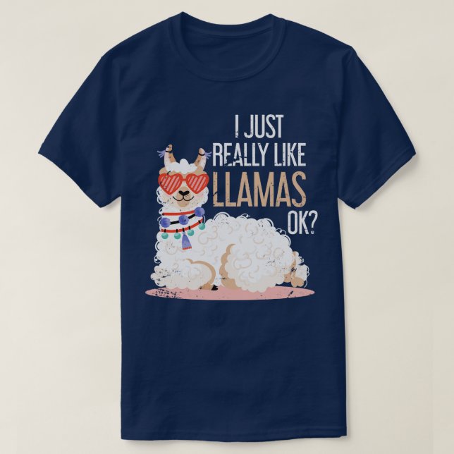 Alpaca Llama Zoo Animal Gift Llama T Shirt (Design framsida)