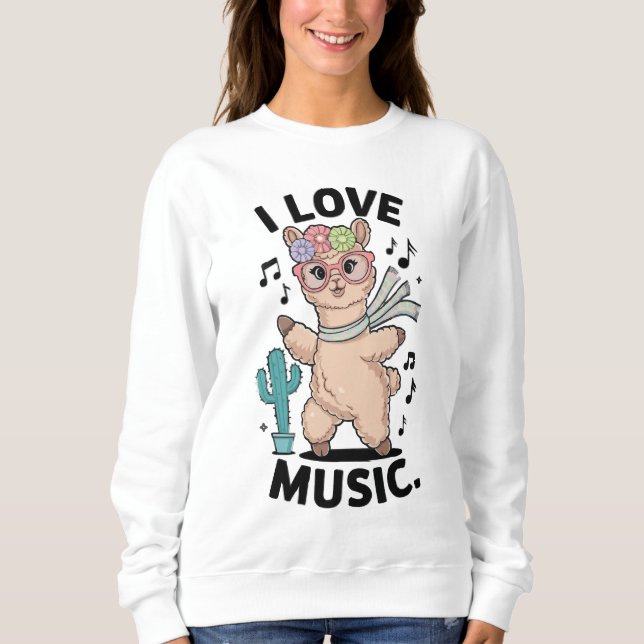 Alpaca love music t shirt (Framsida)