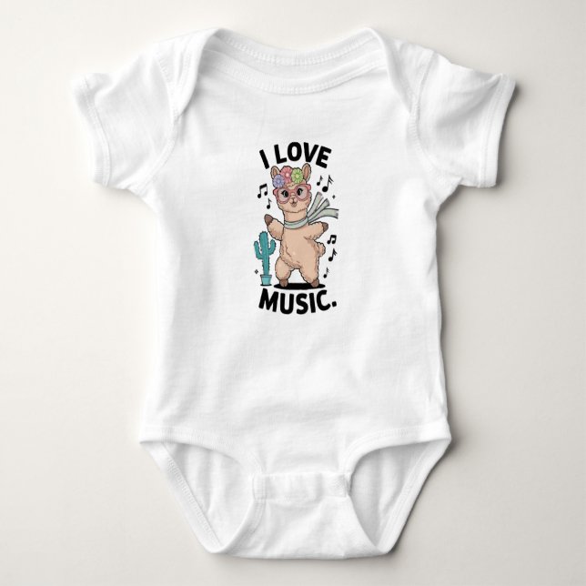 Alpaca love music t shirt (Framsida)