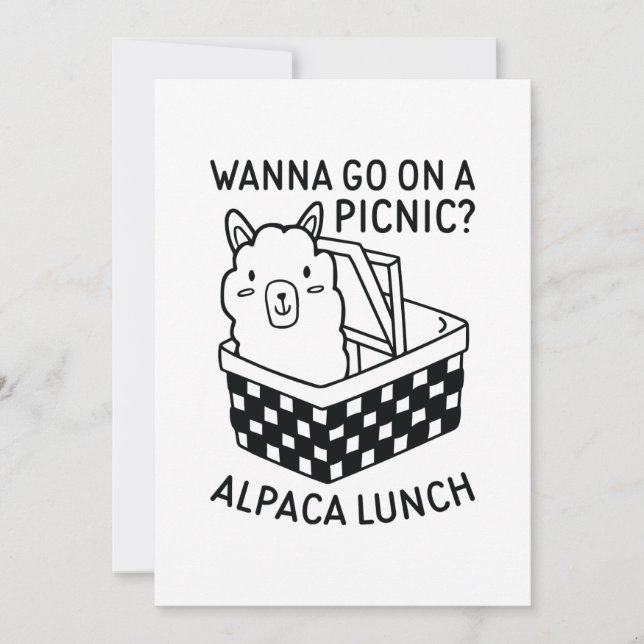 Alpaca Lunch Tack Kort (Framsida)