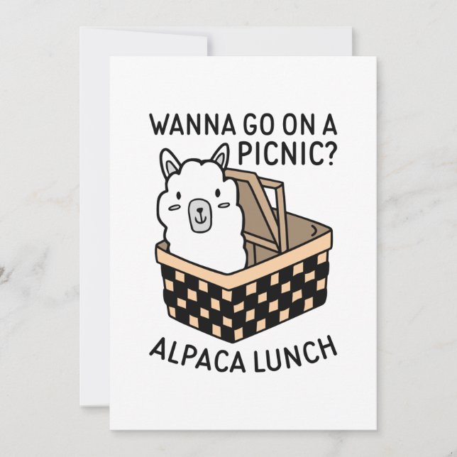 Alpaca Lunch Tack Kort (Framsida)