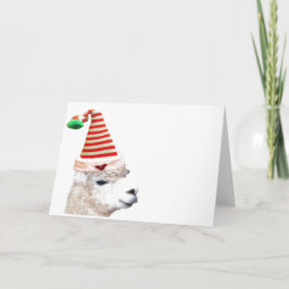 ALPACA MED CHRISTMAS HAT CHRISTMAS Card Kort