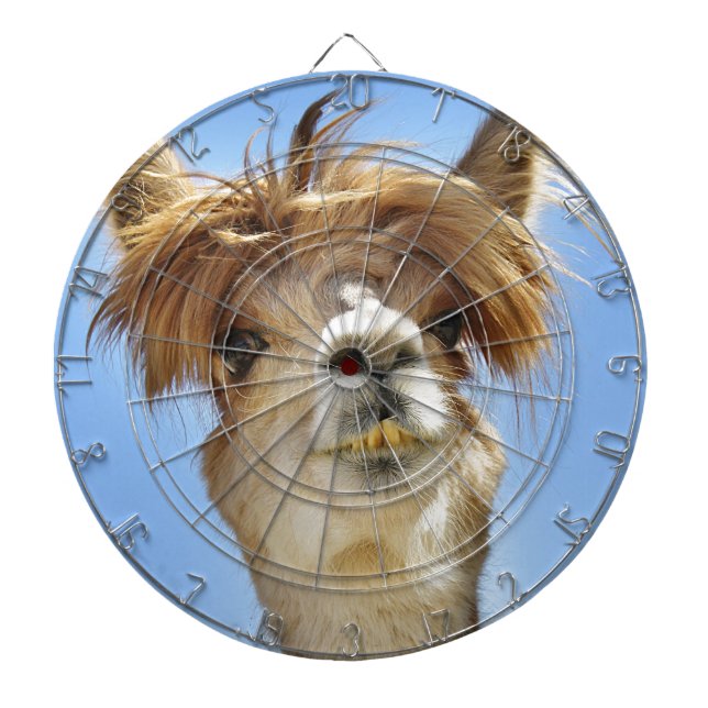 Alpaca med galet hår darttavla (Framsidan)