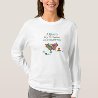 Alpaca min resväska Lång-muff T-tröja Tee Shirt