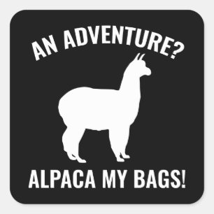 Alpaca Mina väskor Fyrkantigt Klistermärke