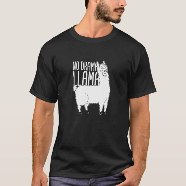 Alpaca No Drama Llama T Shirt (Framsida)