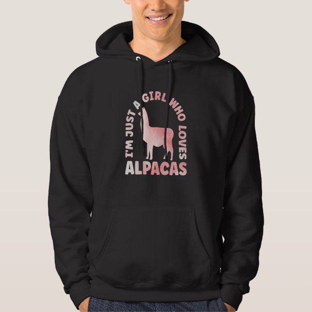 Alpaca Outfit for Llama Lovers Apparel Women & Gir Hoodie (Framsida)