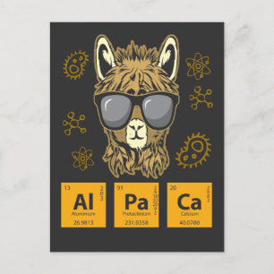 Alpaca Periodic Bord Inslag kemi Vykort
